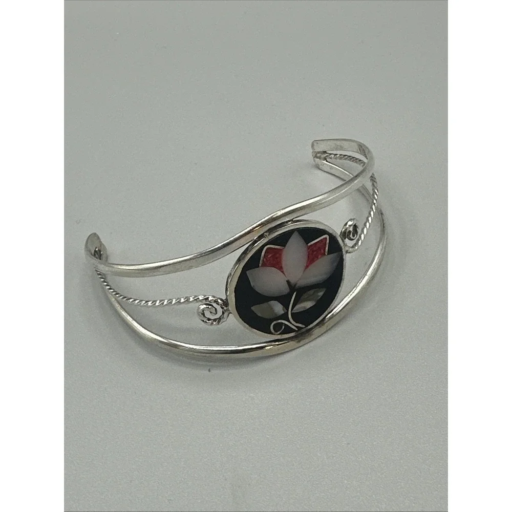 Antique Mexico Alpaca Cuff Bracelet #924 - Picture 9 of 11